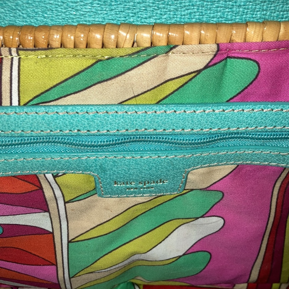 HTF Kate Spade wicker leather XL Bag - Picture 6 of 9